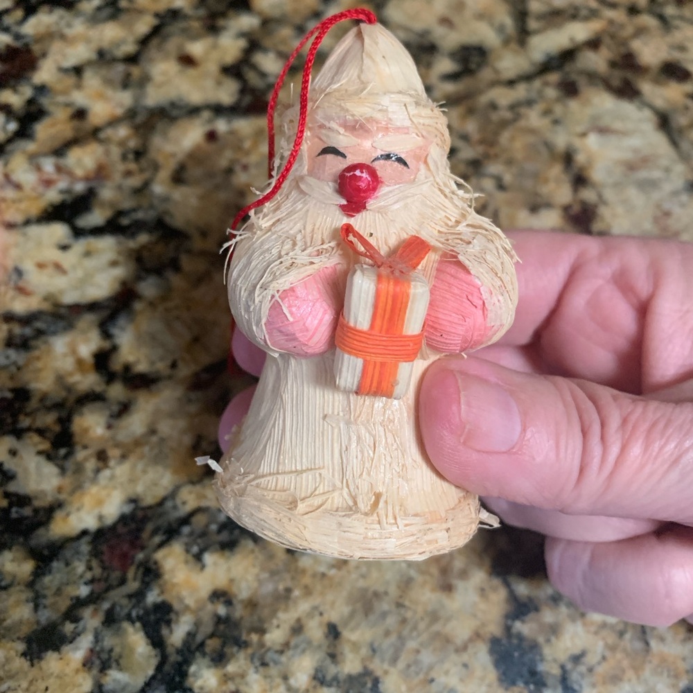 Vintage Santa Cornhusk Ornament